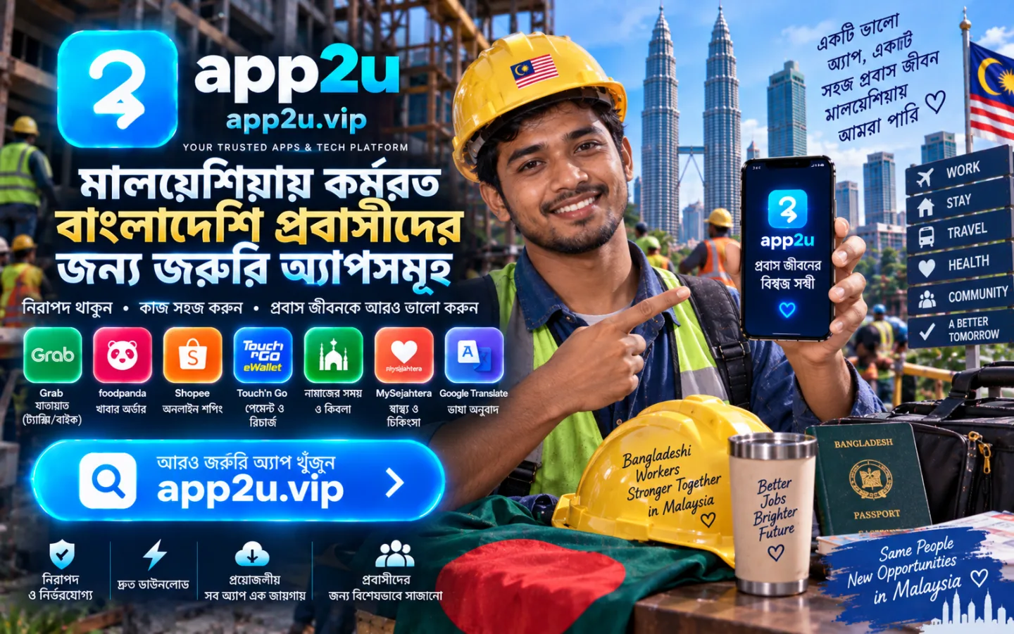 মালয়েশিয়ায় বাংলাদেশি প্রবাসী শ্রমিকদের জন্য প্রয়োজনীয় অ্যাপ
