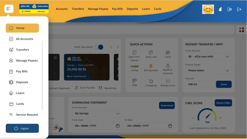 IndOASIS - Indian Bank Mobile 3